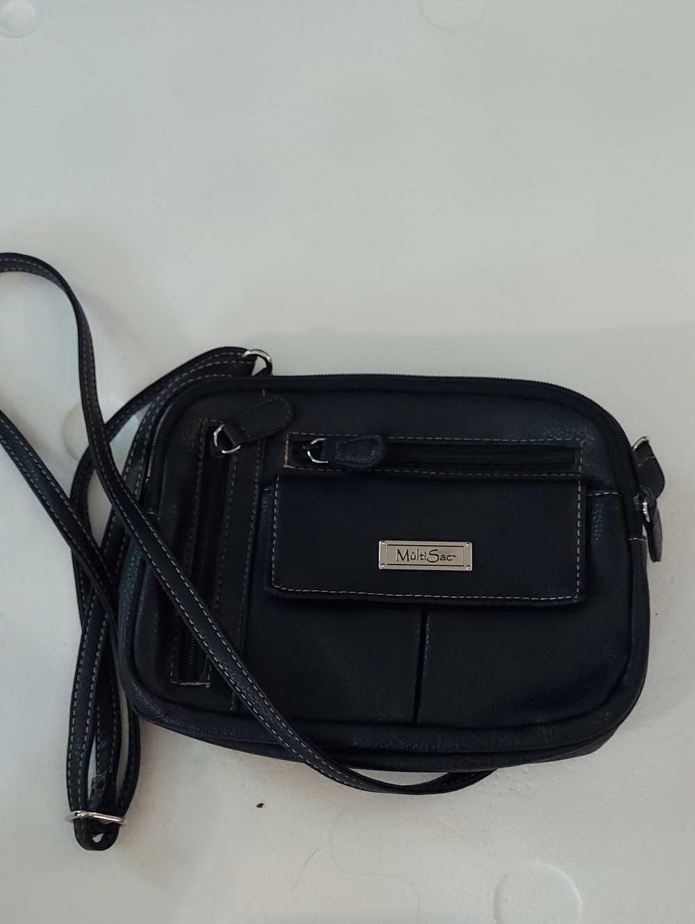 MultiSac Black Leatherette Crossbody Bag